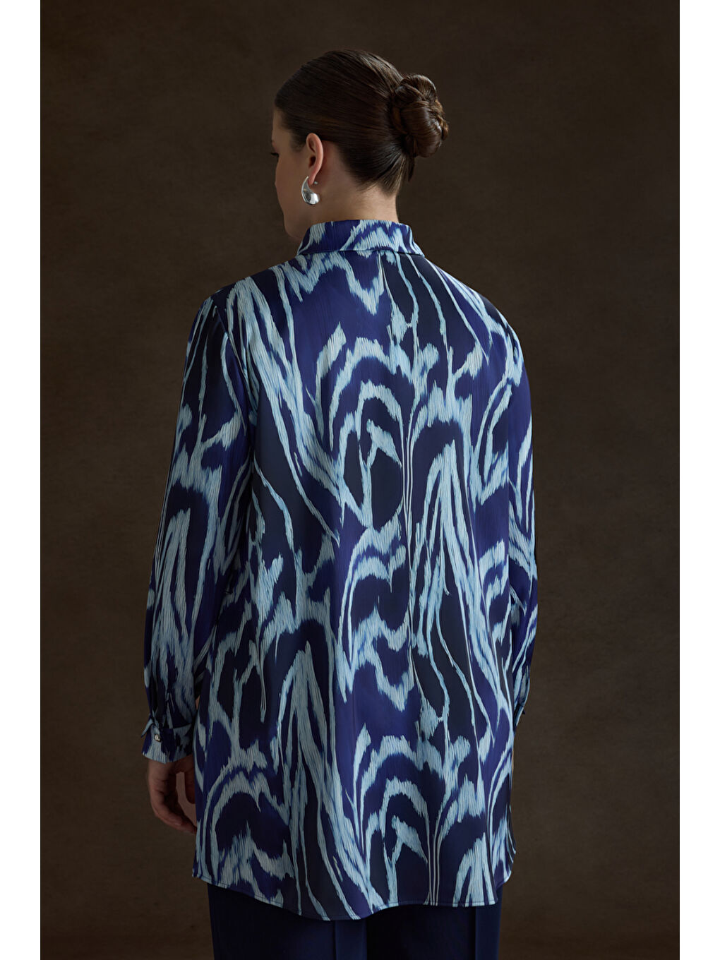 Lacivert Desenli Tunik-5