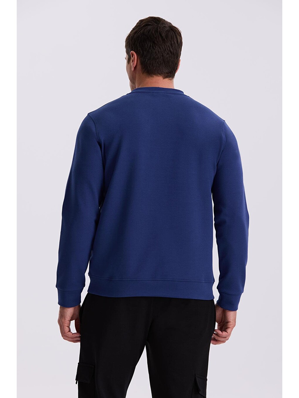 İndigo Slim Fit Bisiklet Yaka Basic Pamuklu Elastanlı Sweatshirt-3