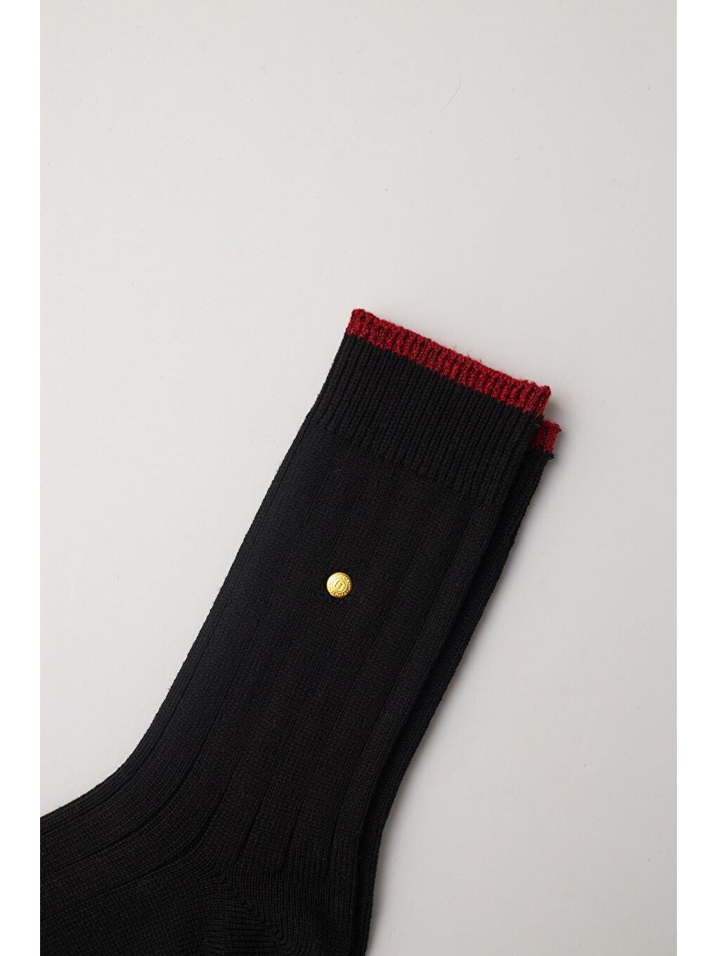 Erkek Zımbalı Ekose Soket Çorap Siyah-Bordo-1