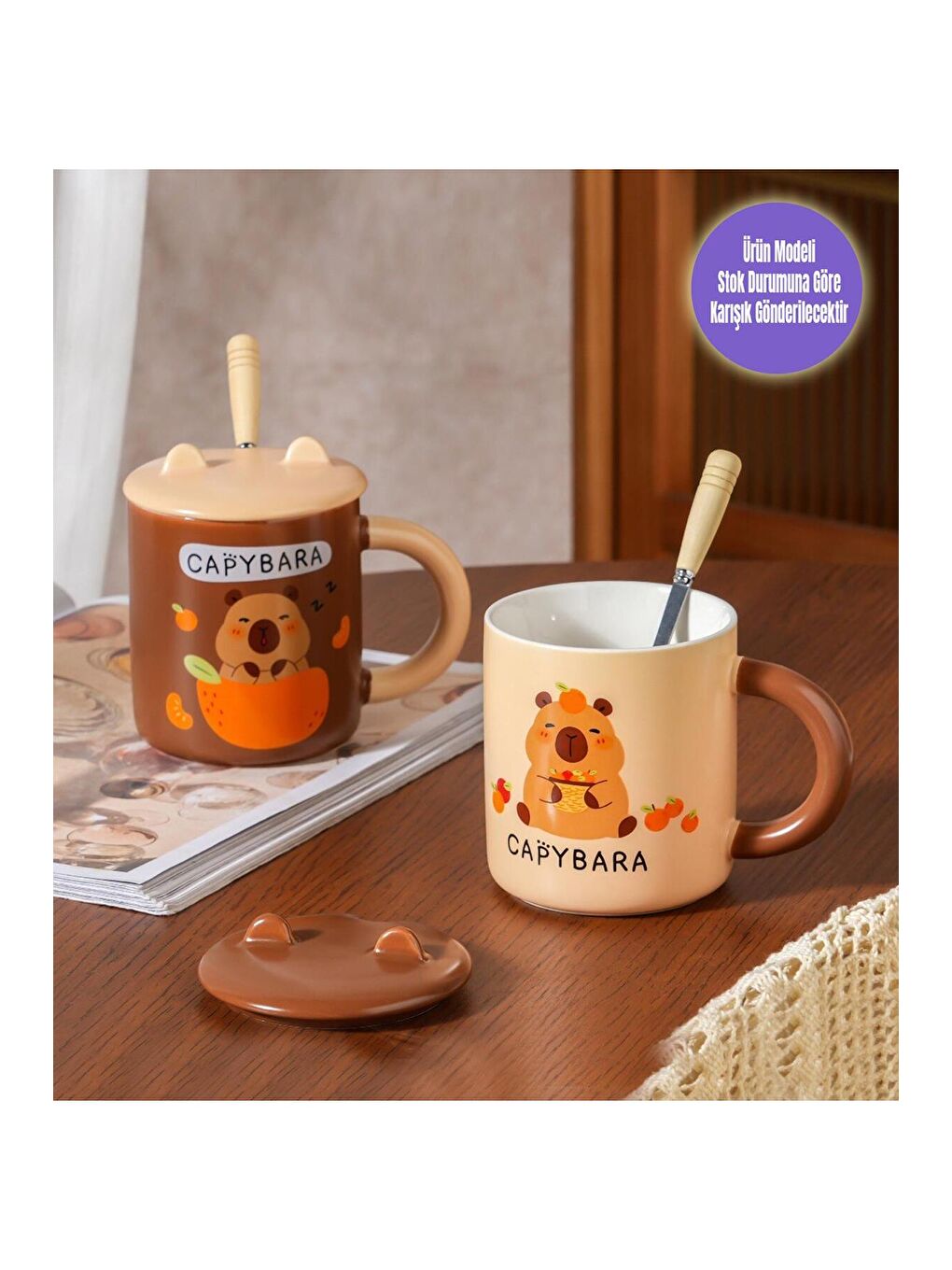 Karışık Tatlı Temalı Seramik Kupa-3