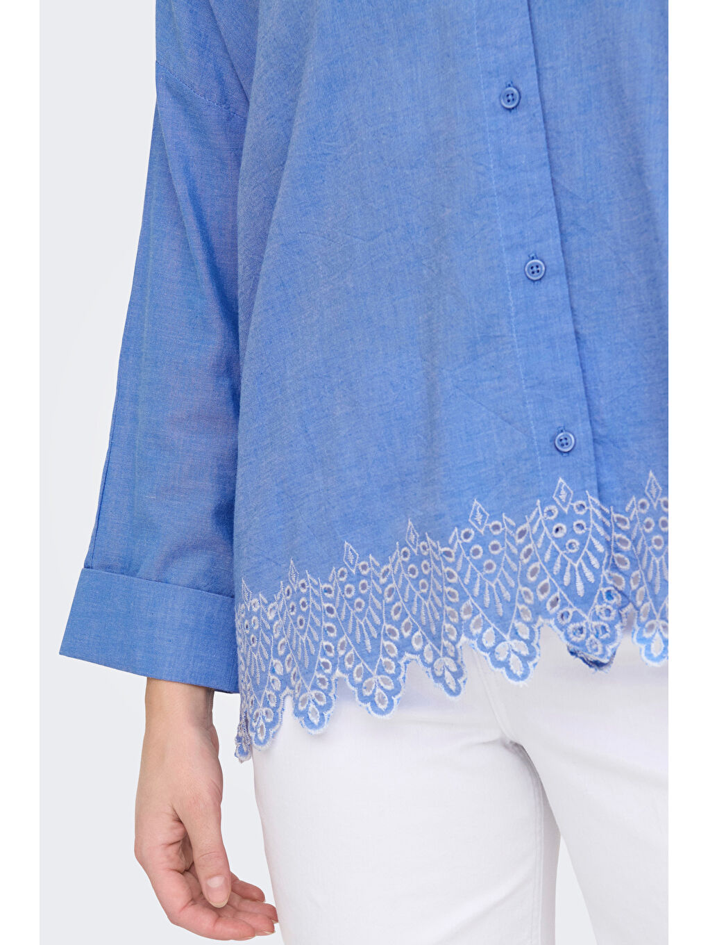 Mavi Onlgraces % 100 Pamuklu Relaxed Fit Uzun Kollu Kadın Gömlek 15343165-4