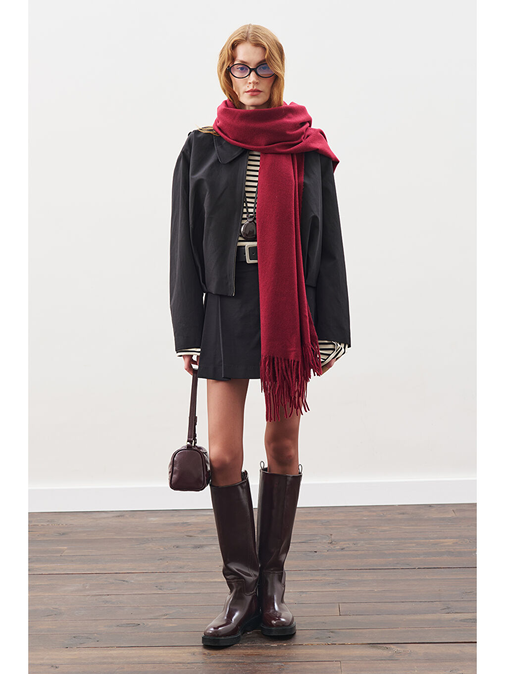 Ekoseli Bomber Ceket Siyah-4