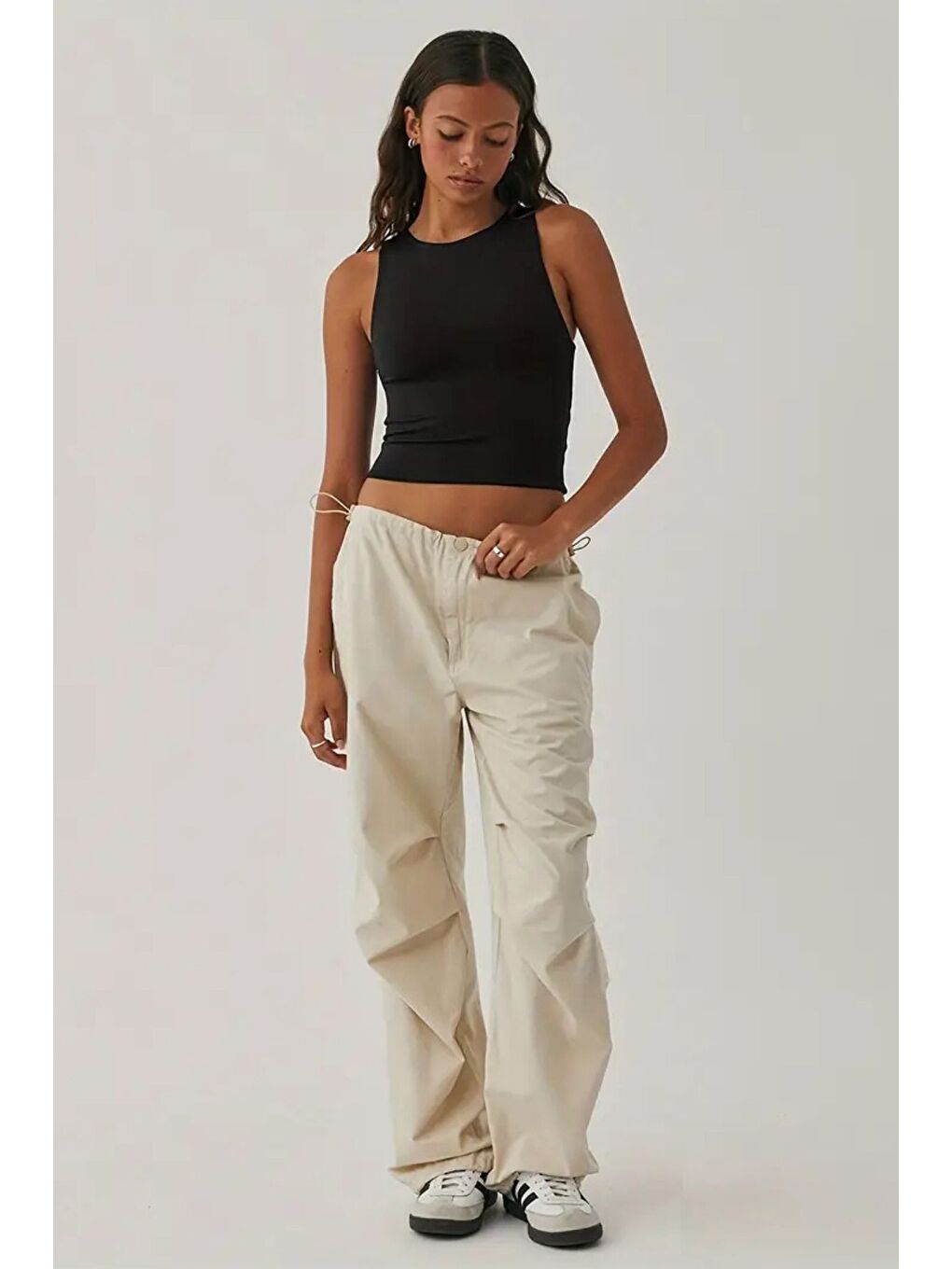 Siyah Kadın Atlet – Düz Basic Crop Kolsuz T-shirt-2