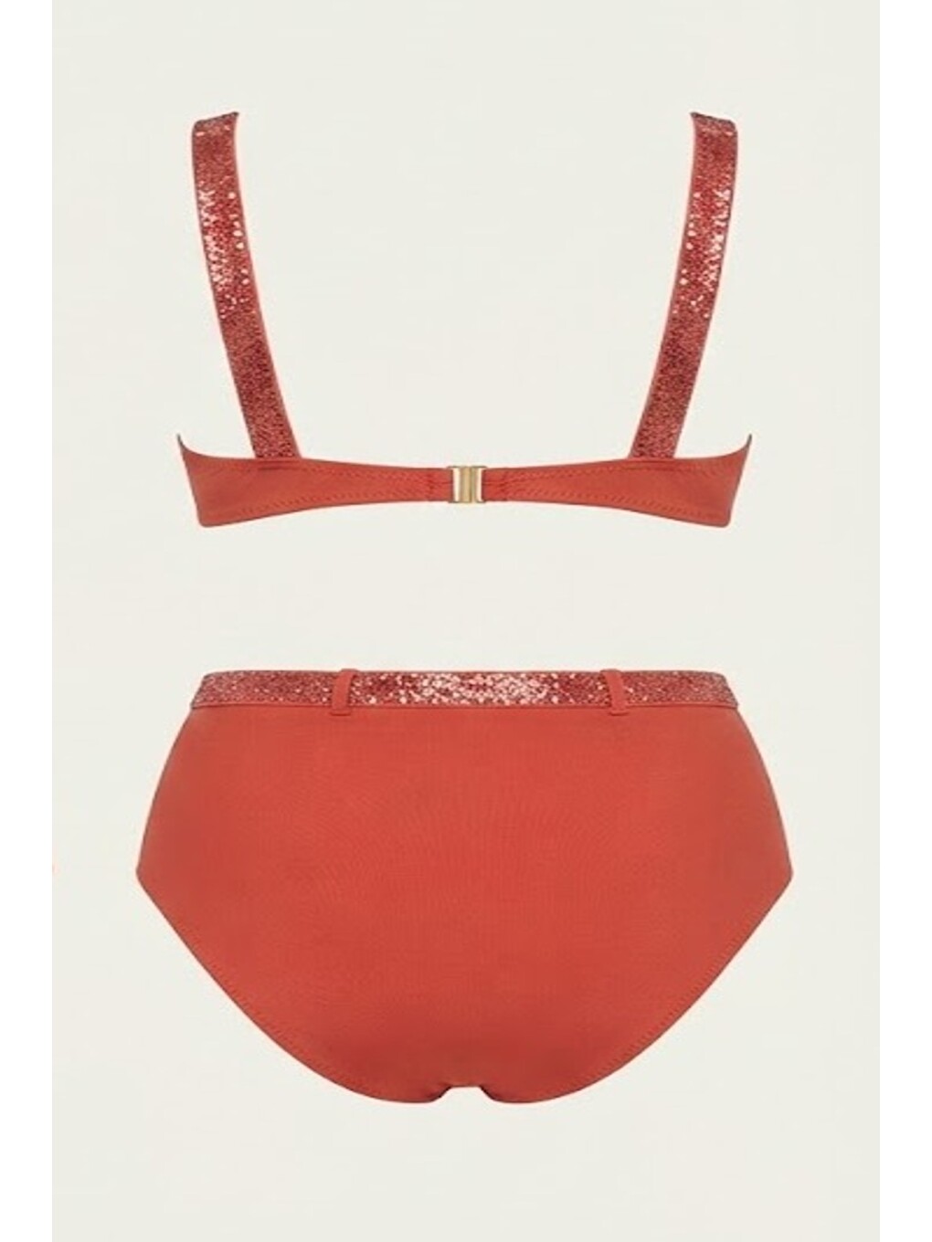 Kahverengi Simli Üçgen Bikini Takım 3220 Tarçın-1