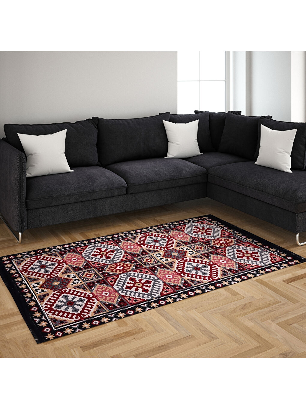 Karışık Kilim, Makinede Yıkanabilir, Modern Desenli, 80*150 cm, SA25EU-1