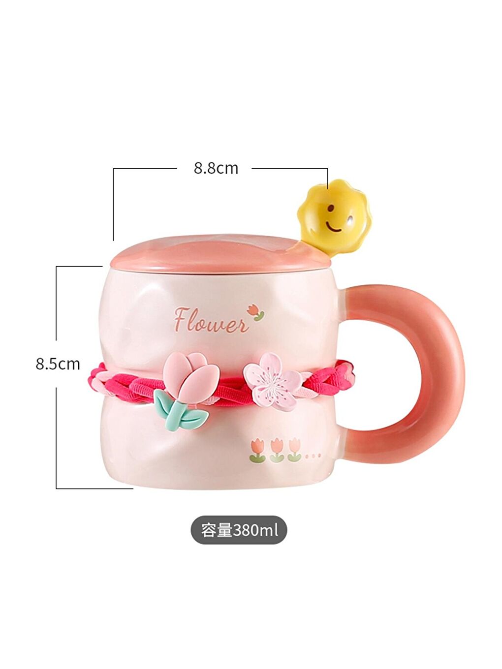 Karışık Çiçek Bahçesi Temalı Seramik Kupa-1