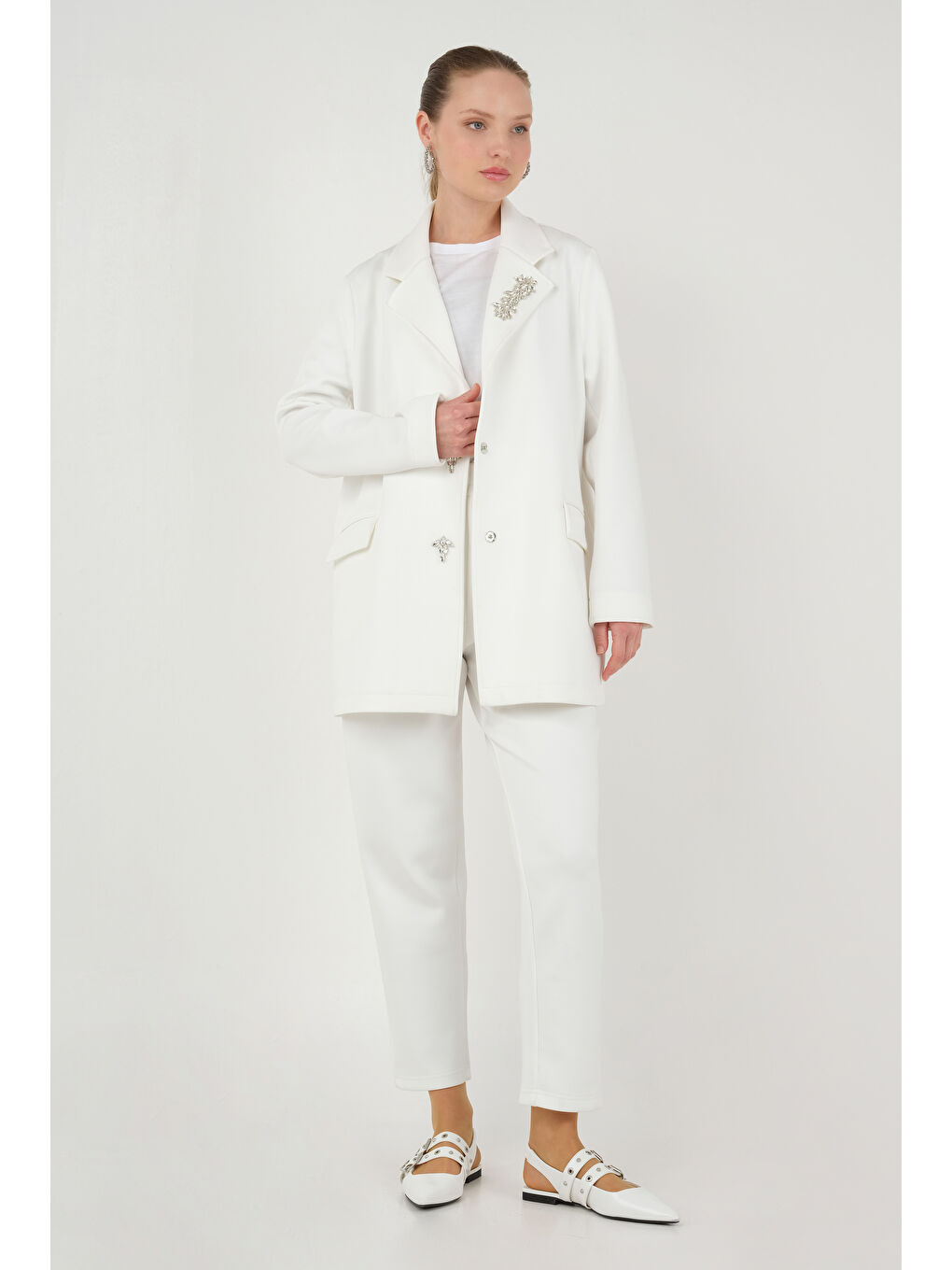 Scuba Ceket Kırık Beyaz-1