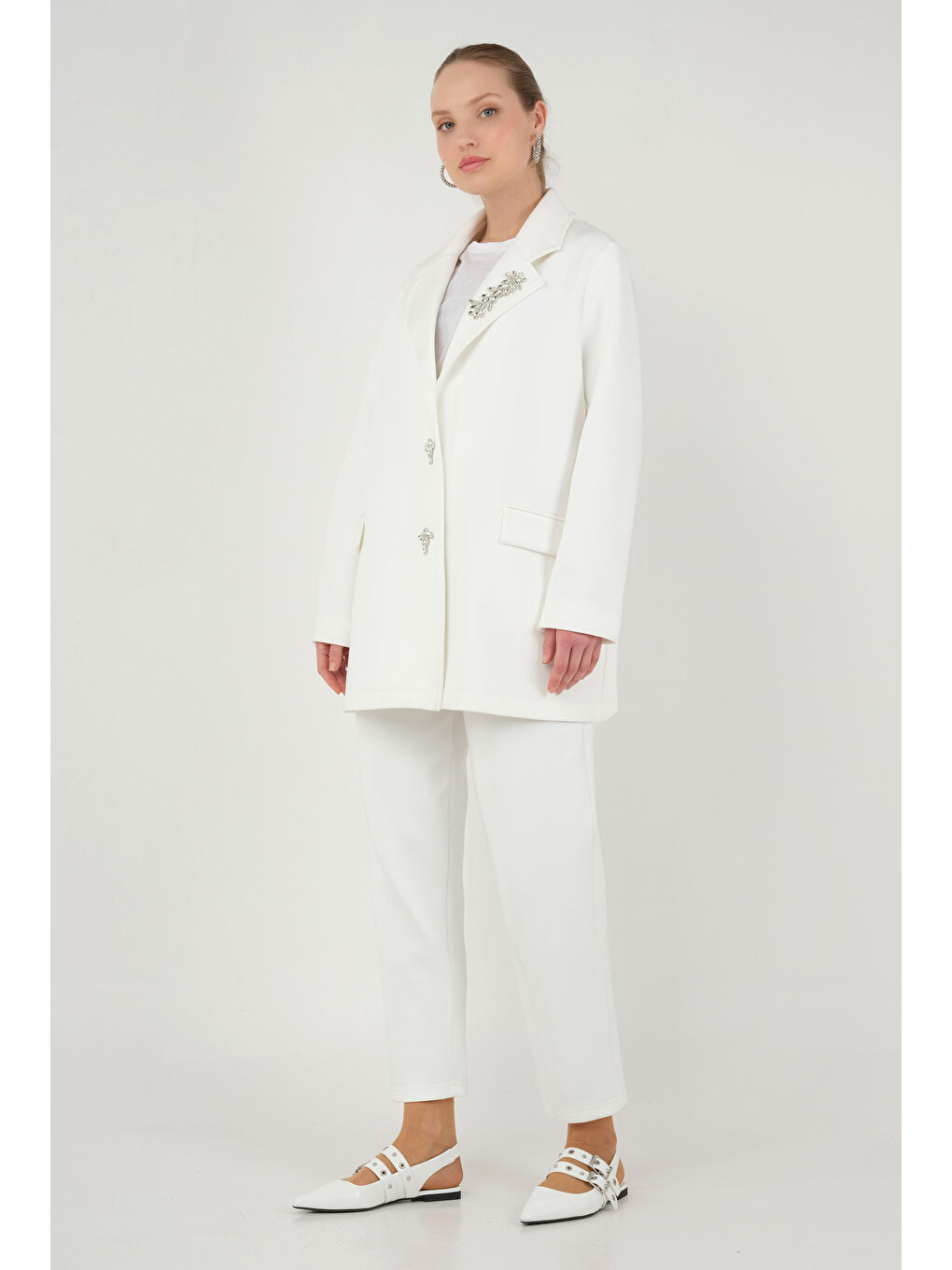 Scuba Ceket Kırık Beyaz-2