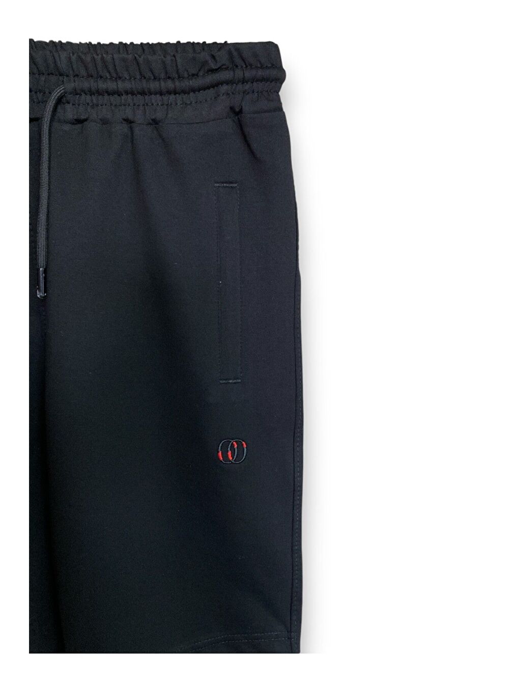 Siyah Erkek Pamuklu Fermuarlı Cepli Yüksek Kalite Rahat Düz Paça Battal Büyük Beden Eşofman Altı-2