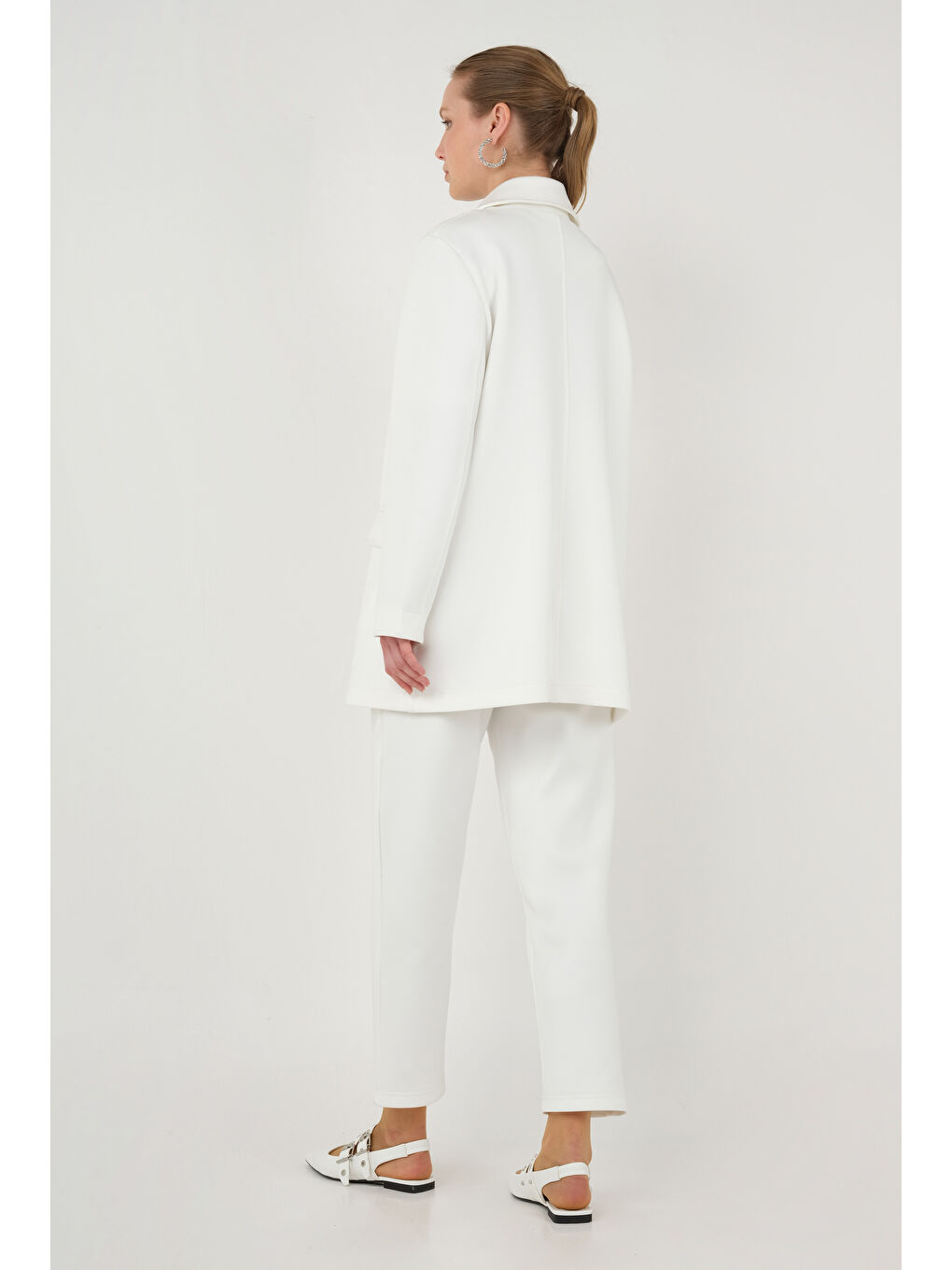 Scuba Ceket Kırık Beyaz-4