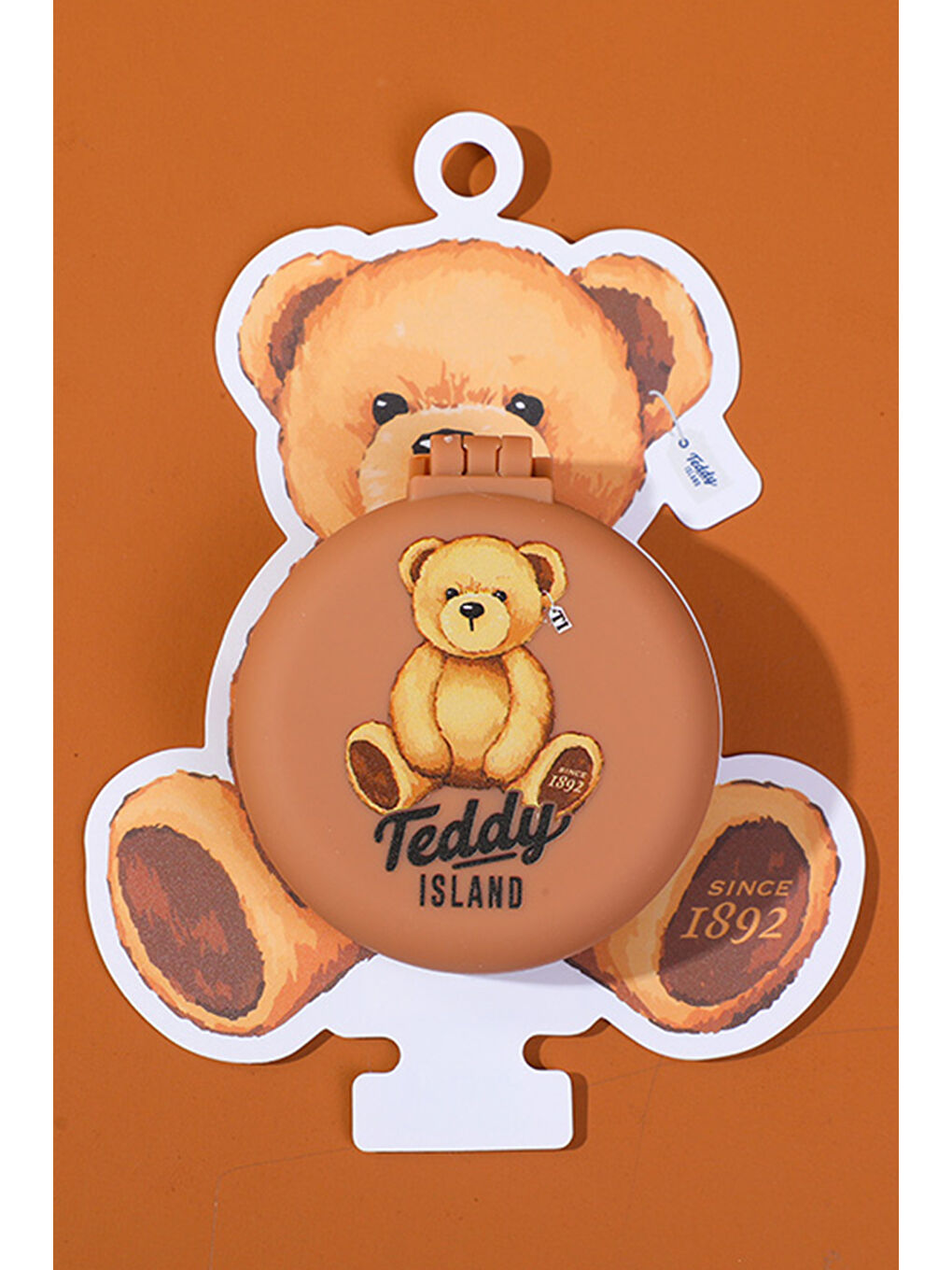 Ecrou Yoyoso Teddy Island Katlanır Aynalı Saç Fırçası Koyu Kahve - 3