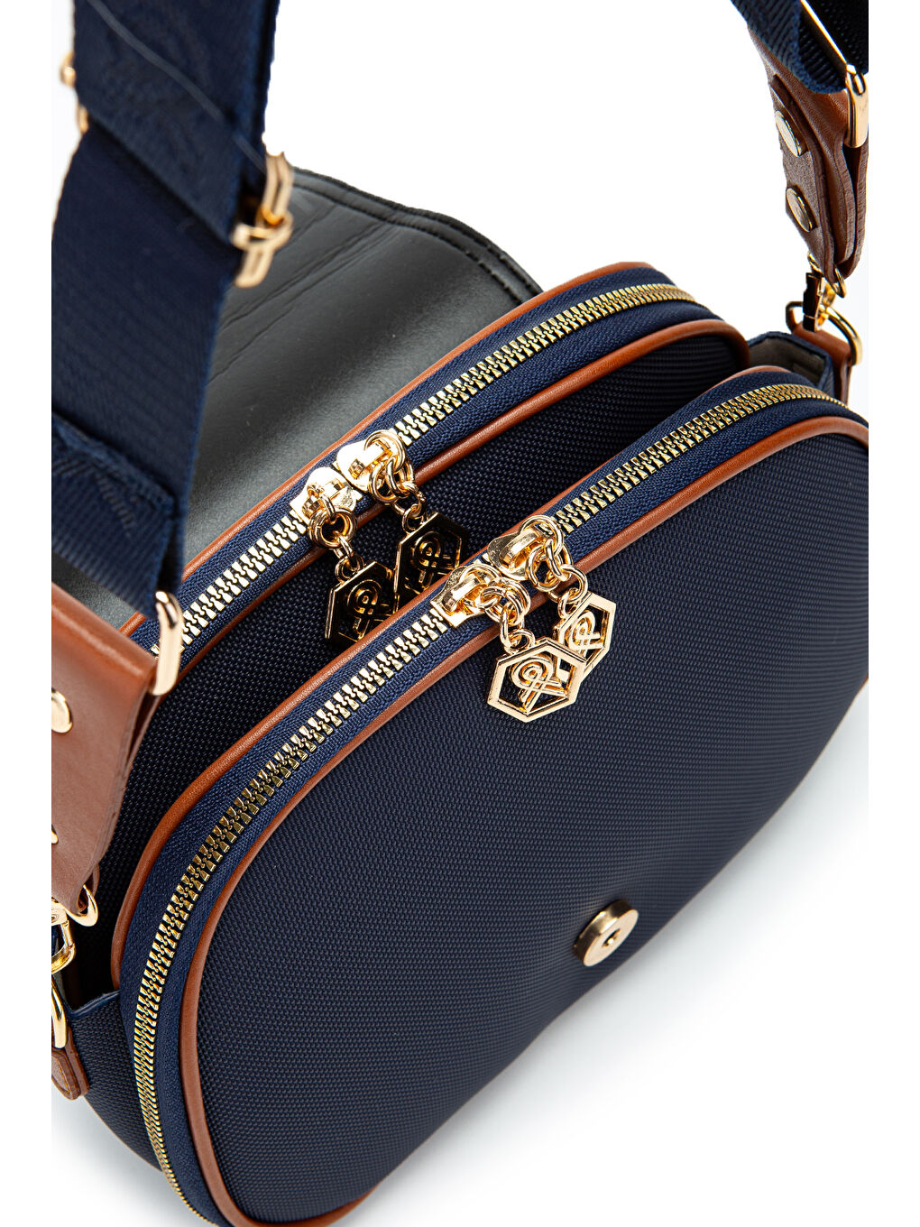 Çok Gözlü Suni Deri Kadın Çapraz Çanta Dave Lacivert-4