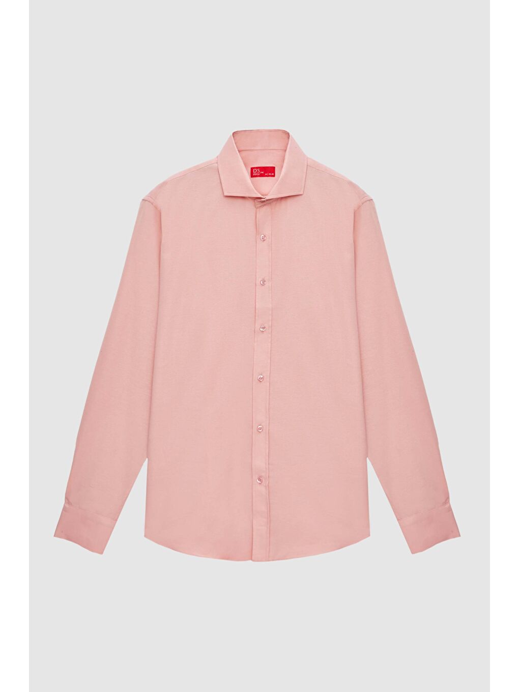 Pembe Slim Fit Gül Kurusu Klasik Kravatlık Uzun Kol Kolay Ütülenebilir Gömlek-4