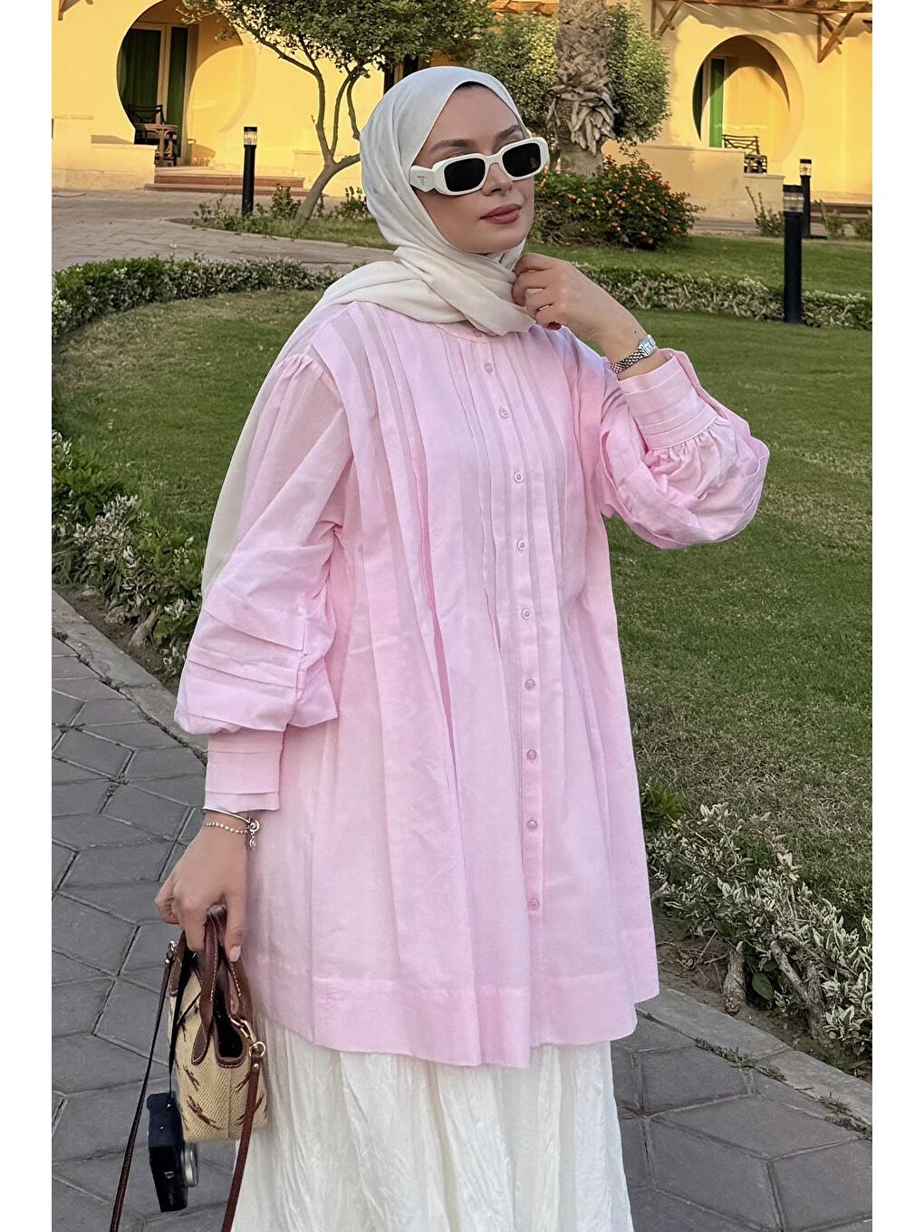 Henri Vual Nervürlü Gömlek Pembe-2