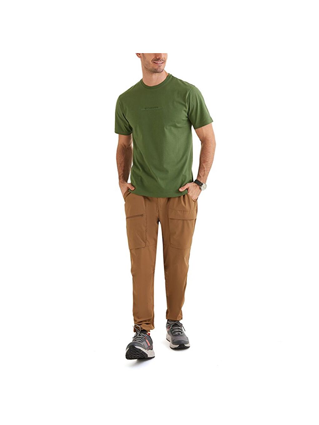 Yeşil CSC Bar Split Graphic Kısa Kollu Erkek Tişört CS0121-4