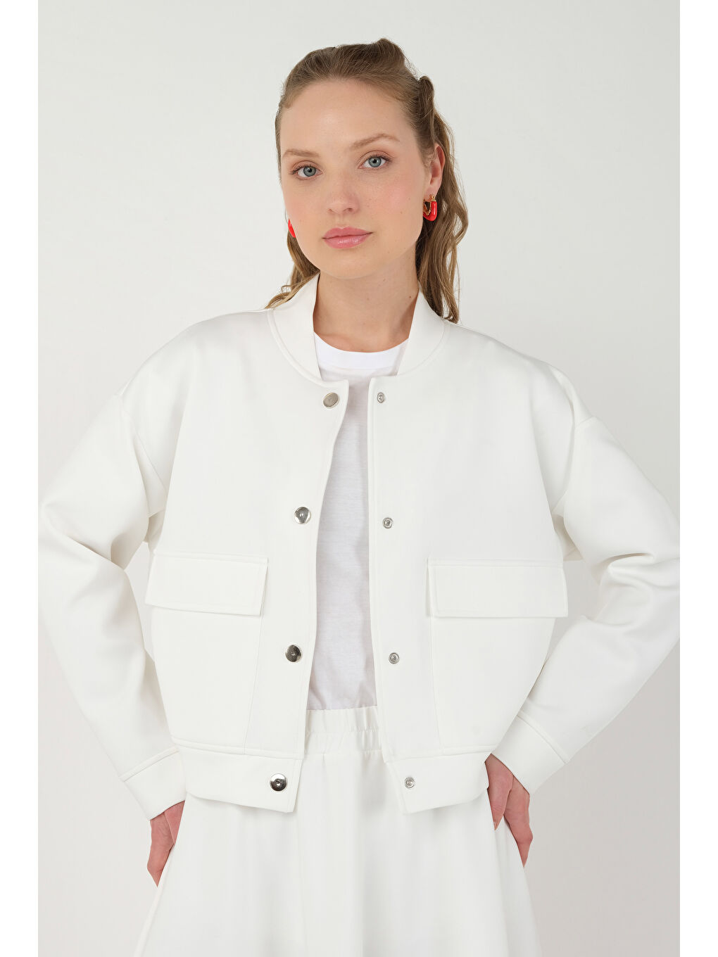 Scuba Bomber Ceket Kırık Beyaz