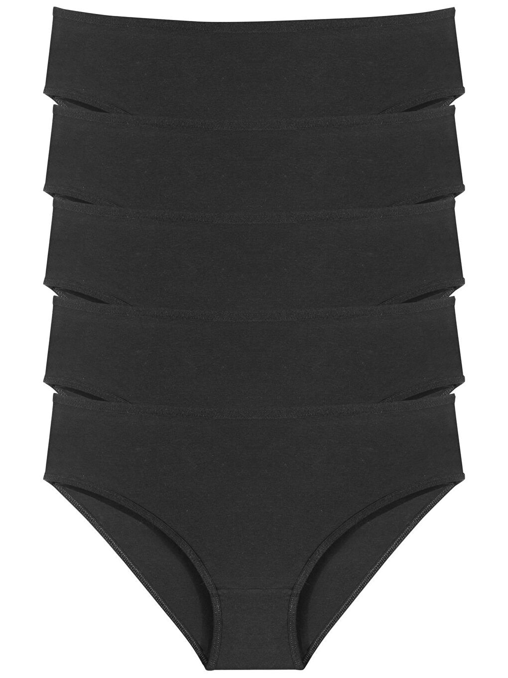 Siyah Kadın Büyük Beden Külot 5 li Paket Likralı