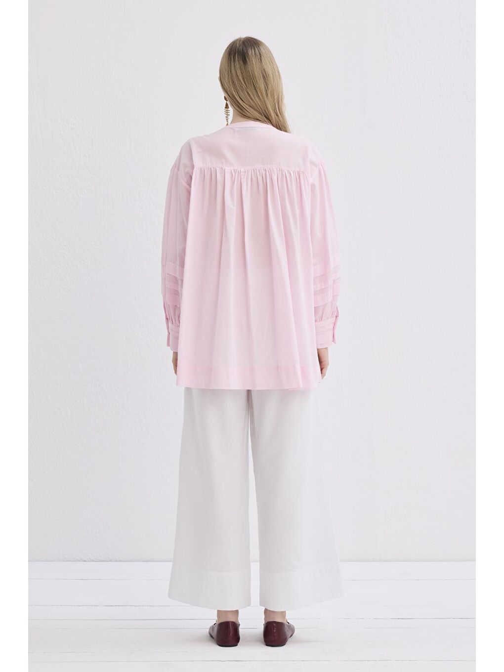 Henri Vual Nervürlü Gömlek Pembe-5