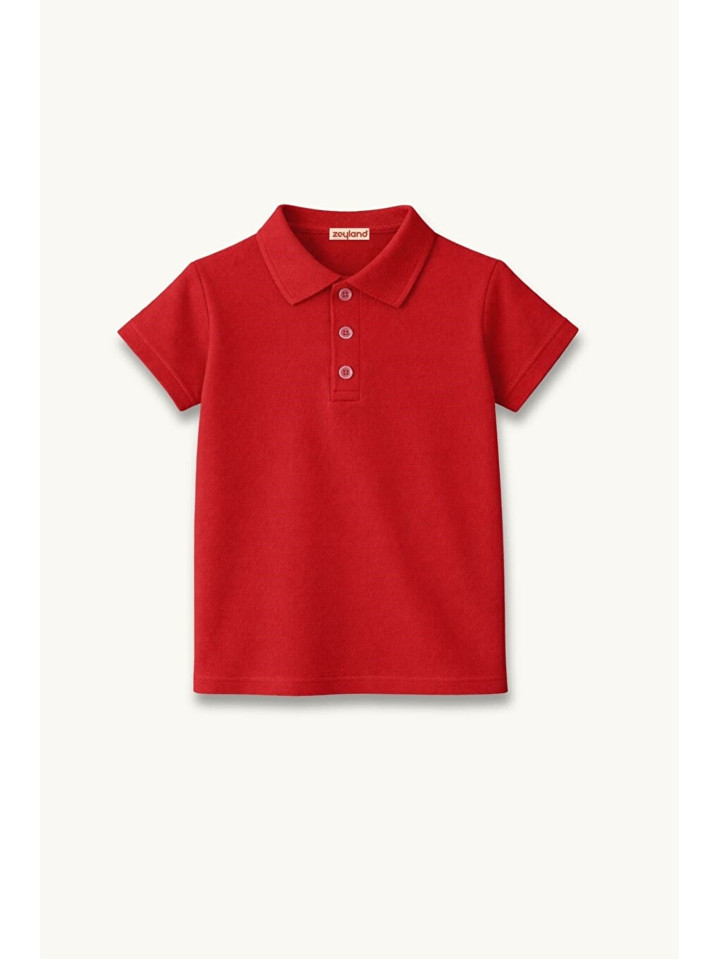 Kız Erkek  Çocuk Kısa Kollu Polo Yaka Tshirt  - Kırmızı