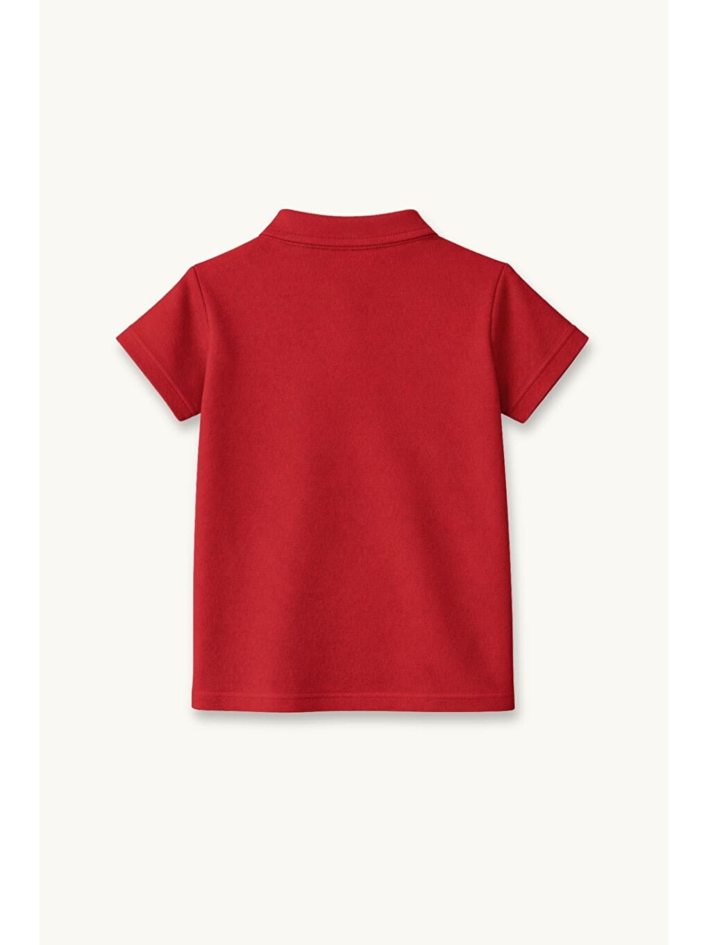 Kız Erkek  Çocuk Kısa Kollu Polo Yaka Tshirt  - Kırmızı-1