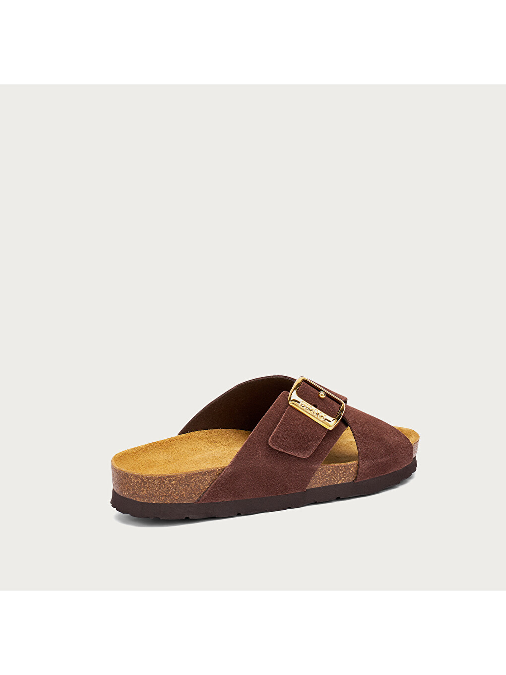 Kahverengi Kadın Terlik 17B3 VELOUR-S SUEDE CROSSOVER-STRAP SLIDERS-2