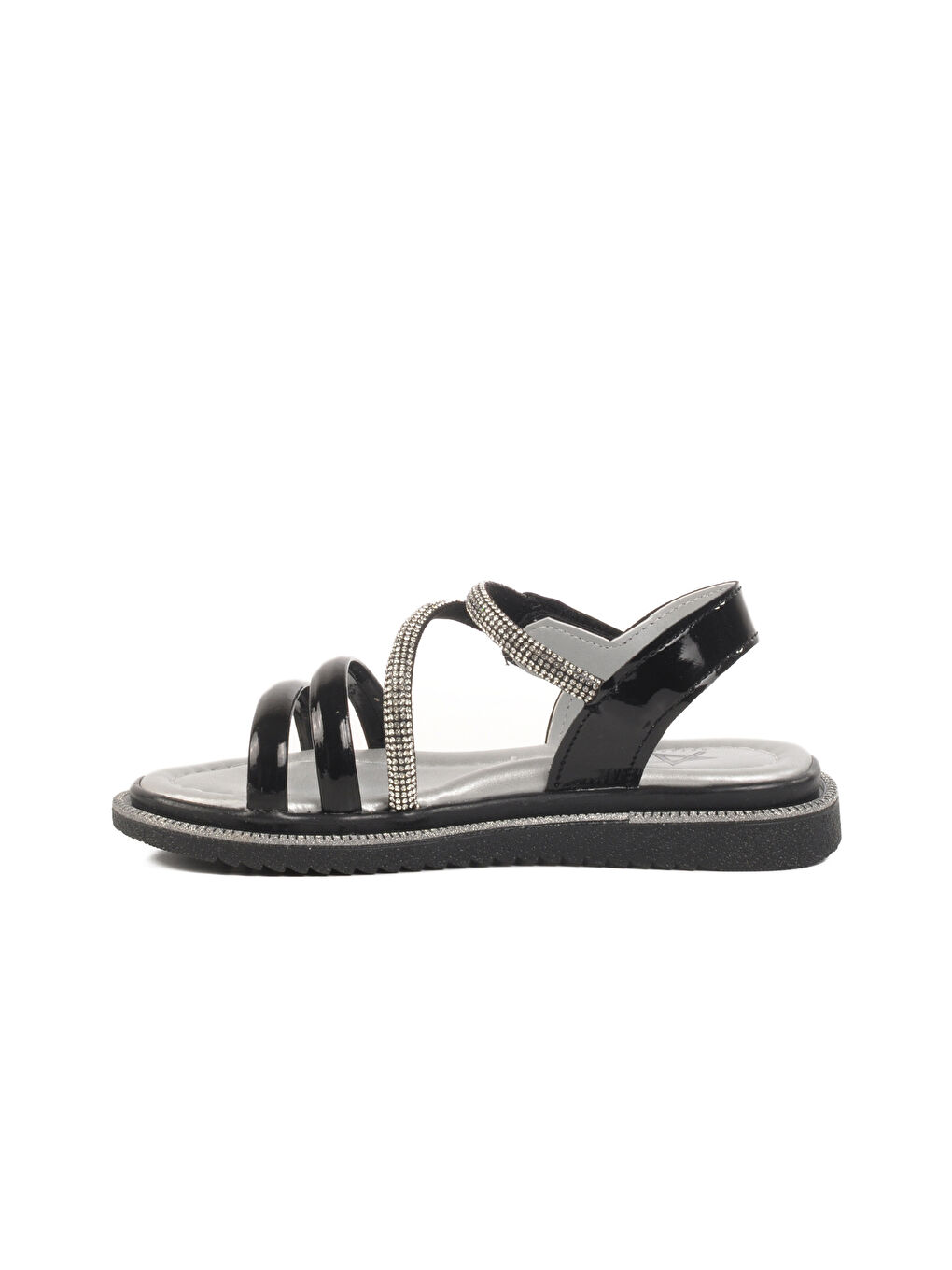 Siyah Rugan Cırtlı Ortopedik Kız Çocuk Sandalet 25T103 P-2