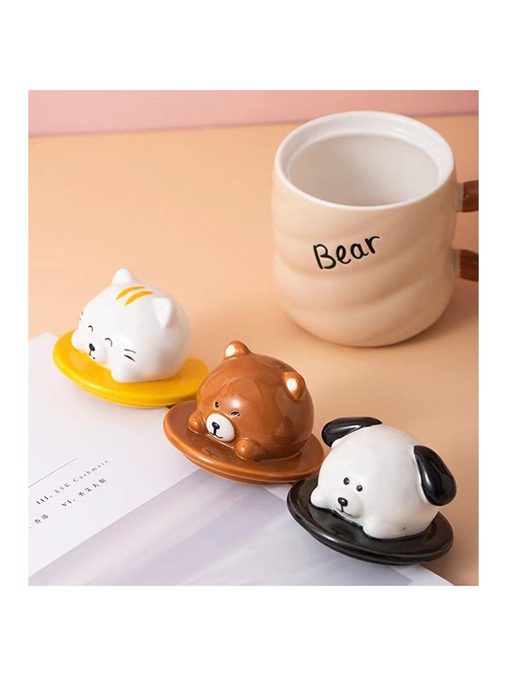 Karışık Minik Dostlar Temalı Seramik Kupa-5