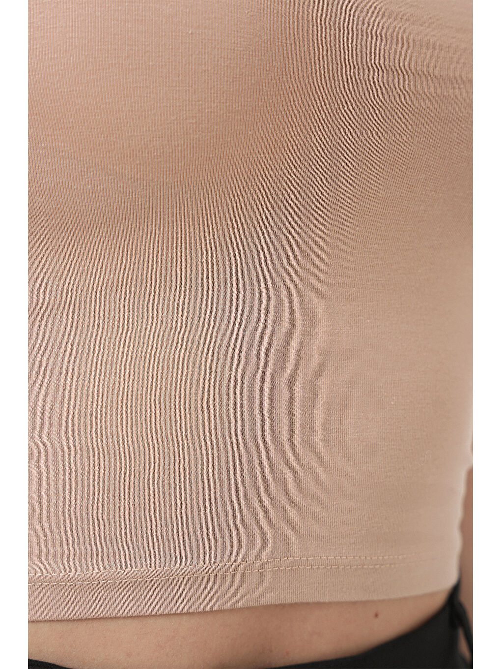 Ekru Kadın İp Askılı Basic Crop Büstiyer 973 - Krem-4