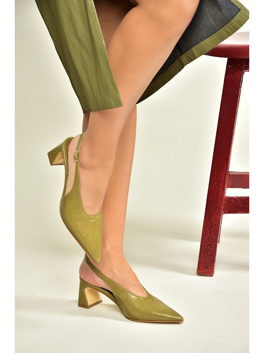 Yeşil Kadın Topuklu Ayakkabı U6540800-2