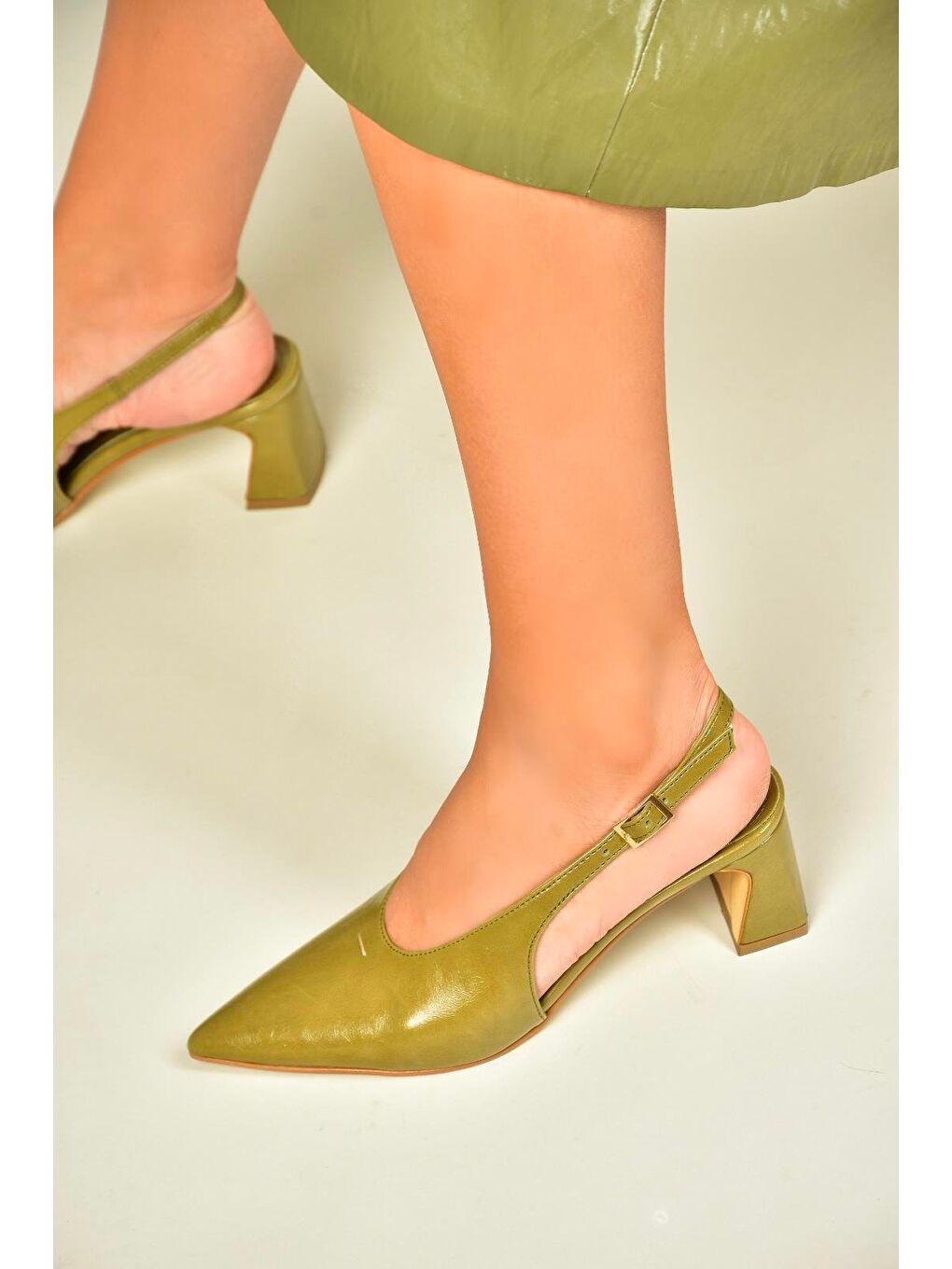 Yeşil Kadın Topuklu Ayakkabı U6540800-3