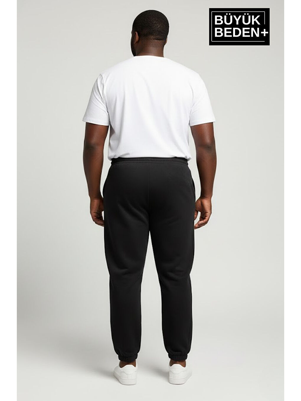 Siyah Erkek Büyük Beden BROOKLYN Baskılı Paça Lastikli Jogger İnce Eşofman Altı SPR26BEA951-2-2