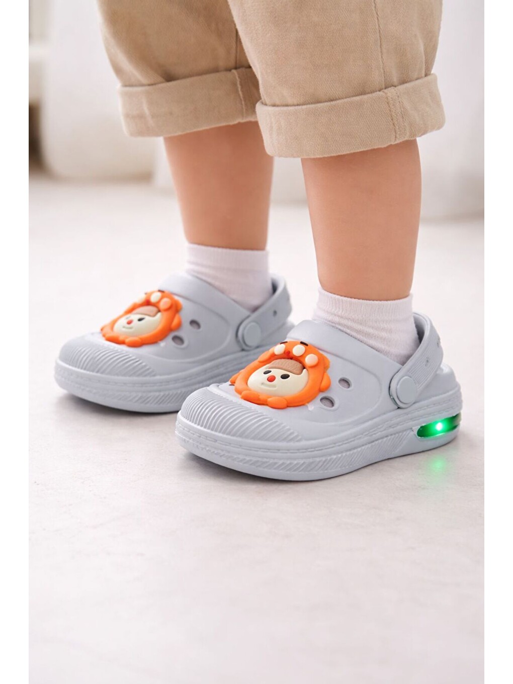 Mavi Işıklı Minik Maymun Çocuk Sandalet Terlik-3