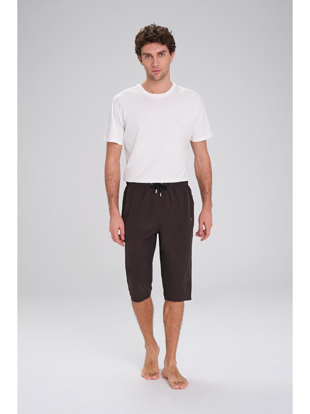 Haki Uzun Erkek Havuz Ve Deniz Şortu 2425-1