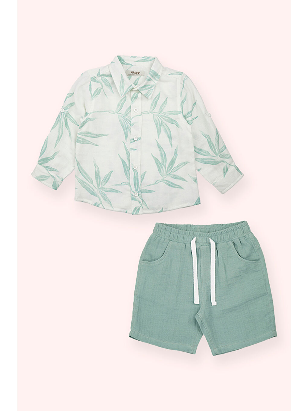 Erkek Bebek Şortlu Yeşil 2'li Takım
