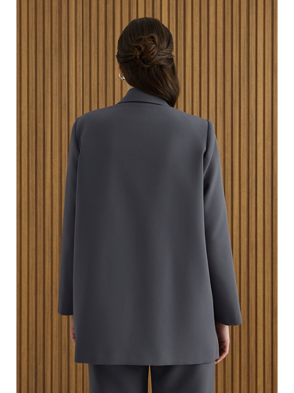 Antrasit Dokuma Ceket-5