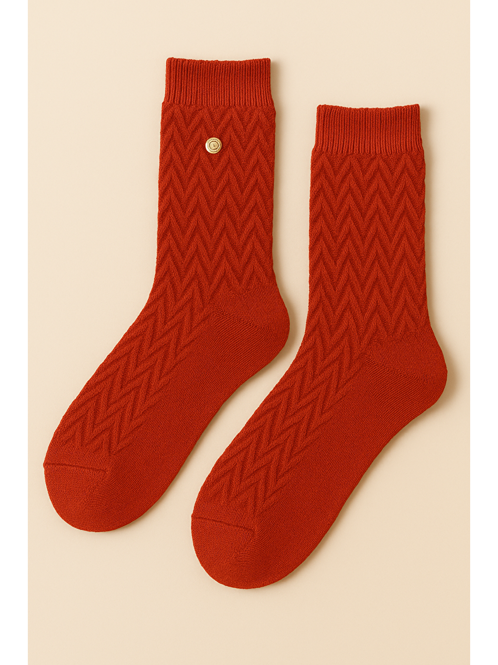 Kadın Zımbalı Yün Soket Çorap Turuncu