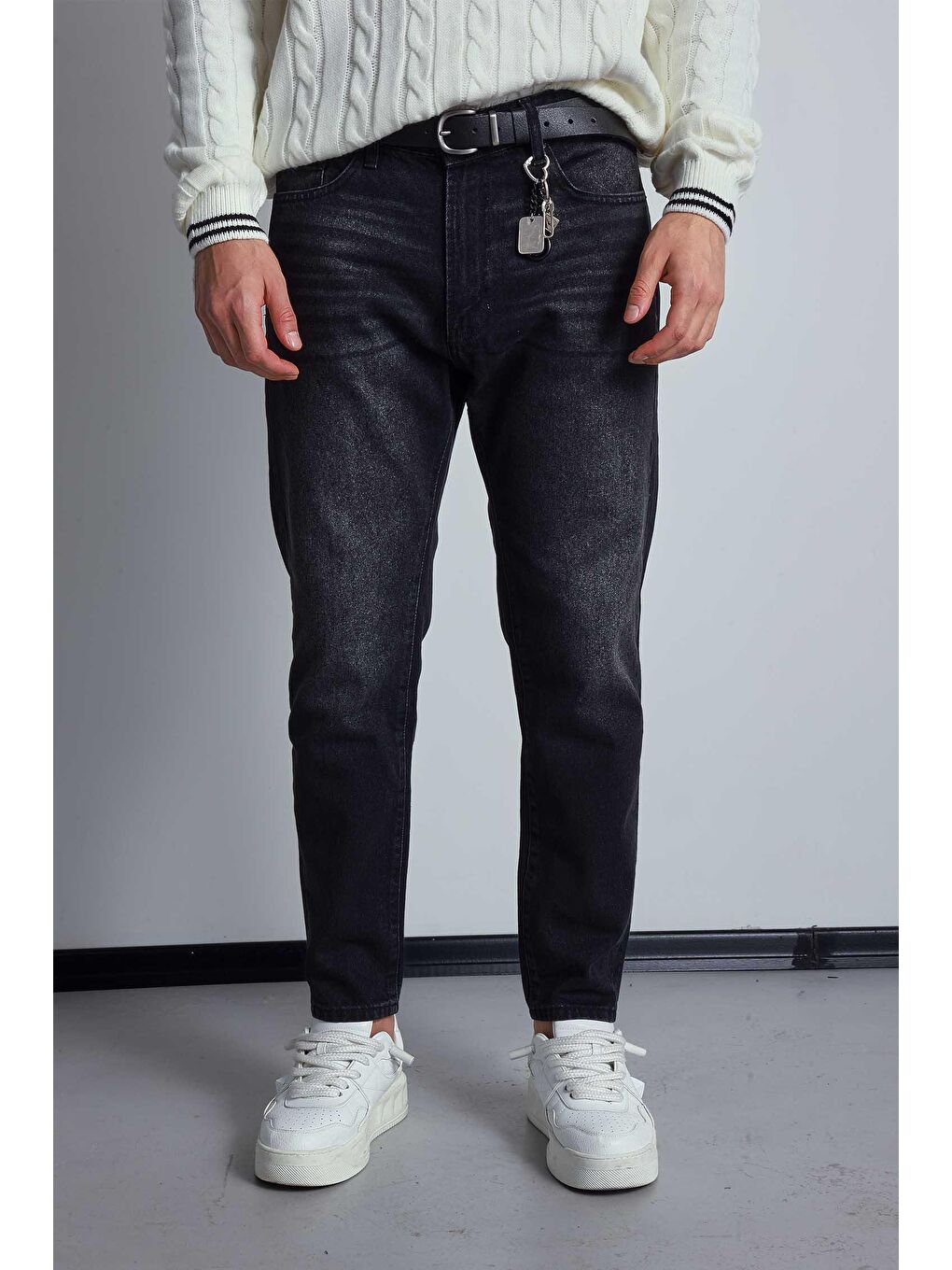 Erkek Boyfriend Fit Jean Pantolon Siyah