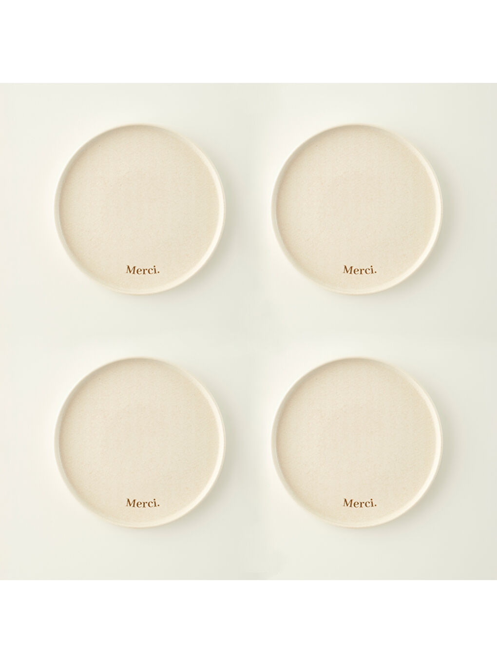 Ekru Merci Porselen Servis Tabağı  4'lü Krem (25 cm)