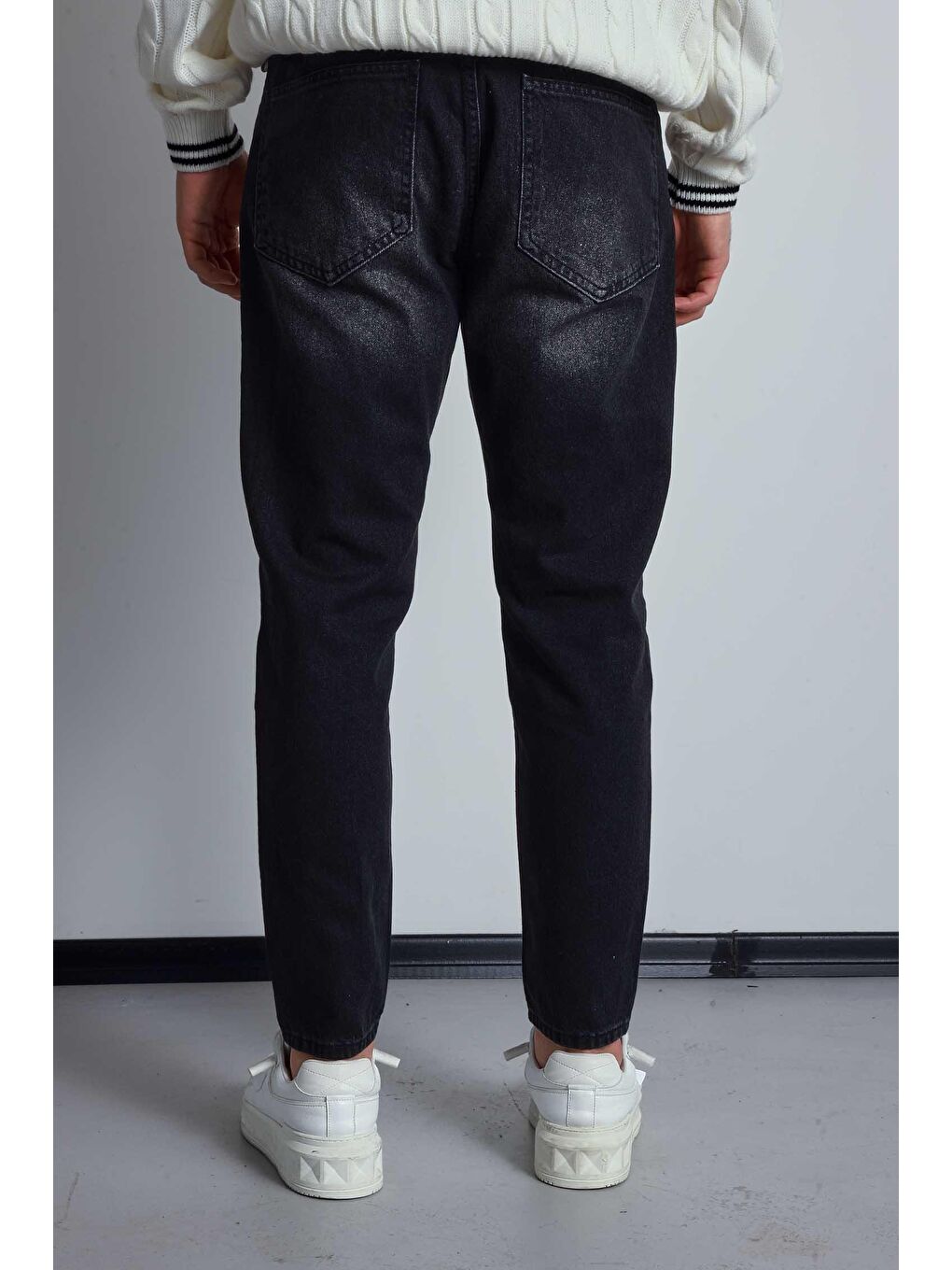 Erkek Boyfriend Fit Jean Pantolon Siyah-2