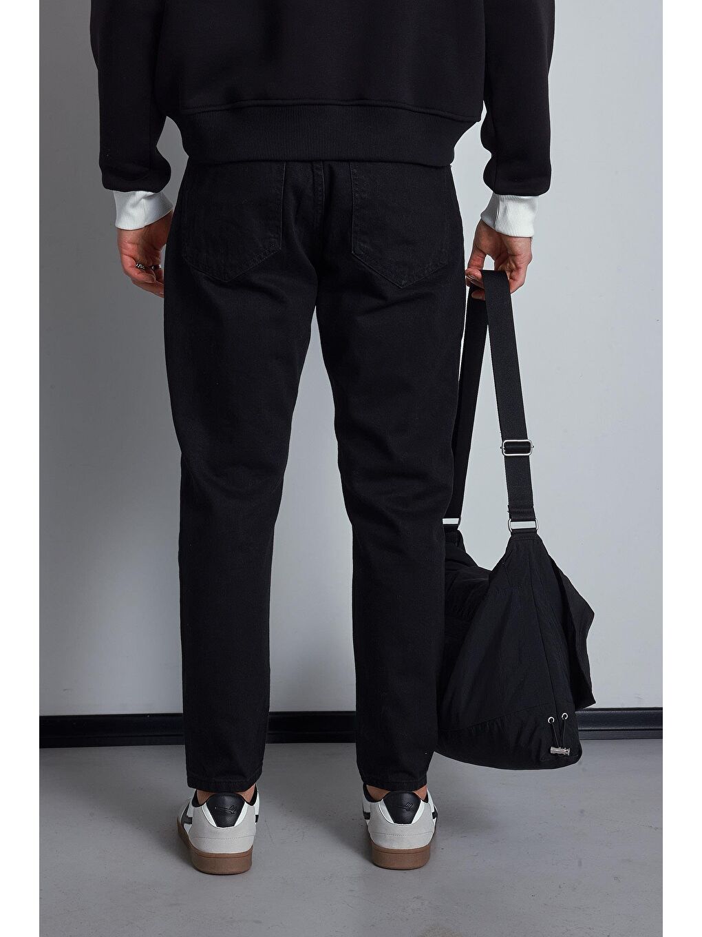 Erkek Boyfriend %100 Pamuk Jean Pantolon Siyah-3