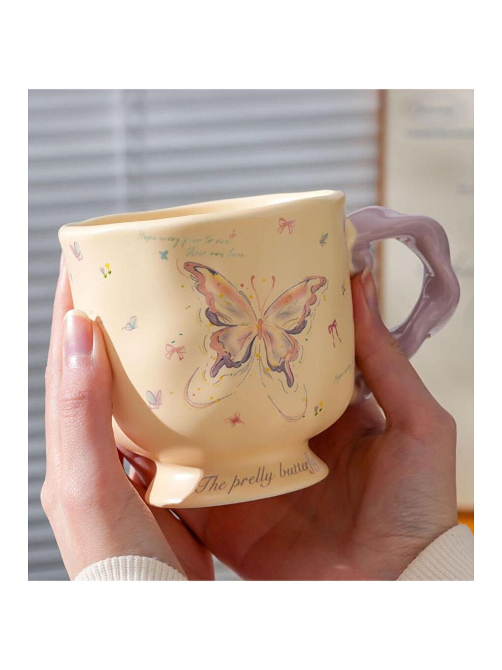 Karışık Vintage Pembe Temalı Seramik Kupa-1