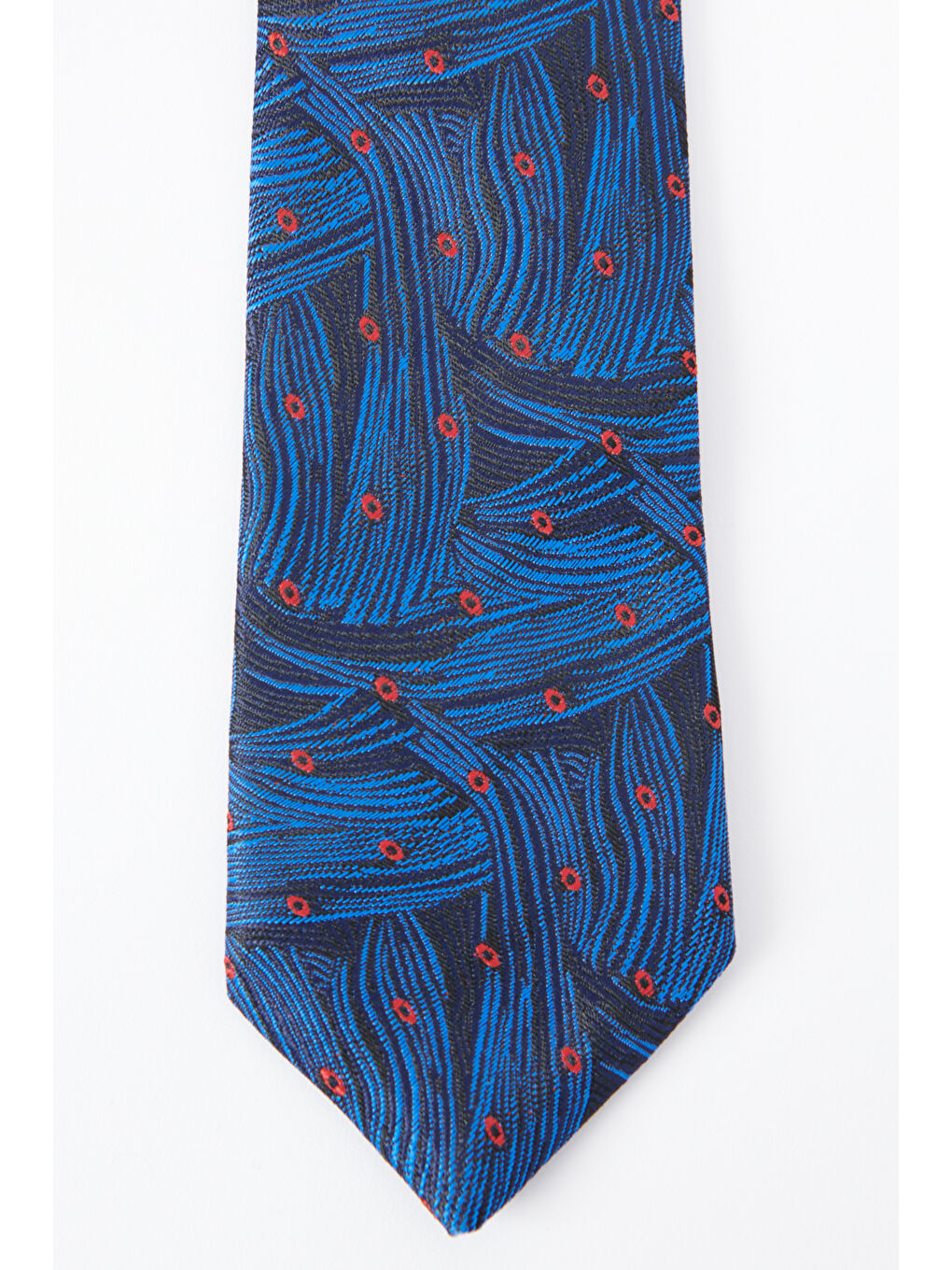 Erkek Lacivert-Mavi Desenli Kravat-1