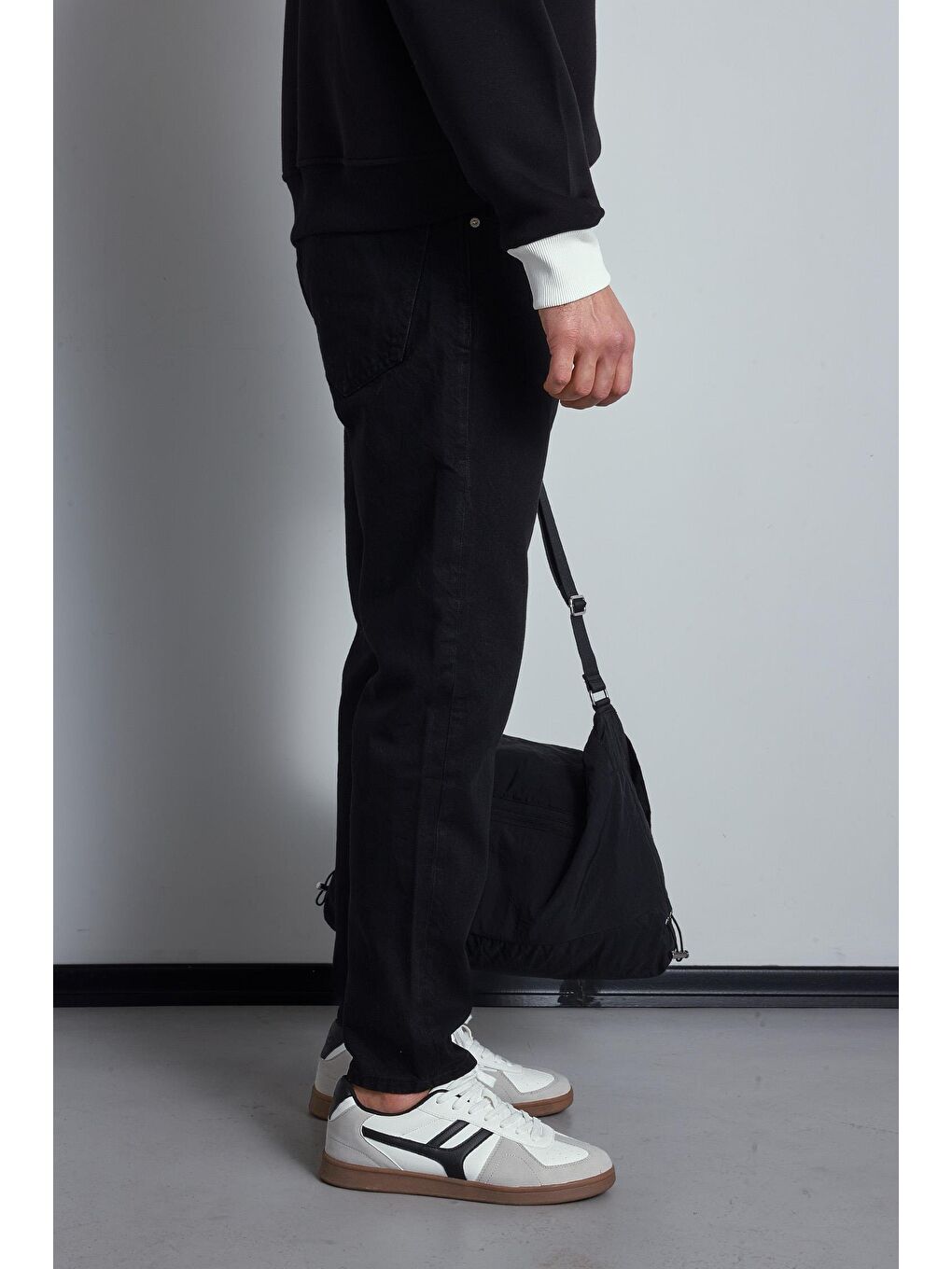 Erkek Boyfriend %100 Pamuk Jean Pantolon Siyah-4