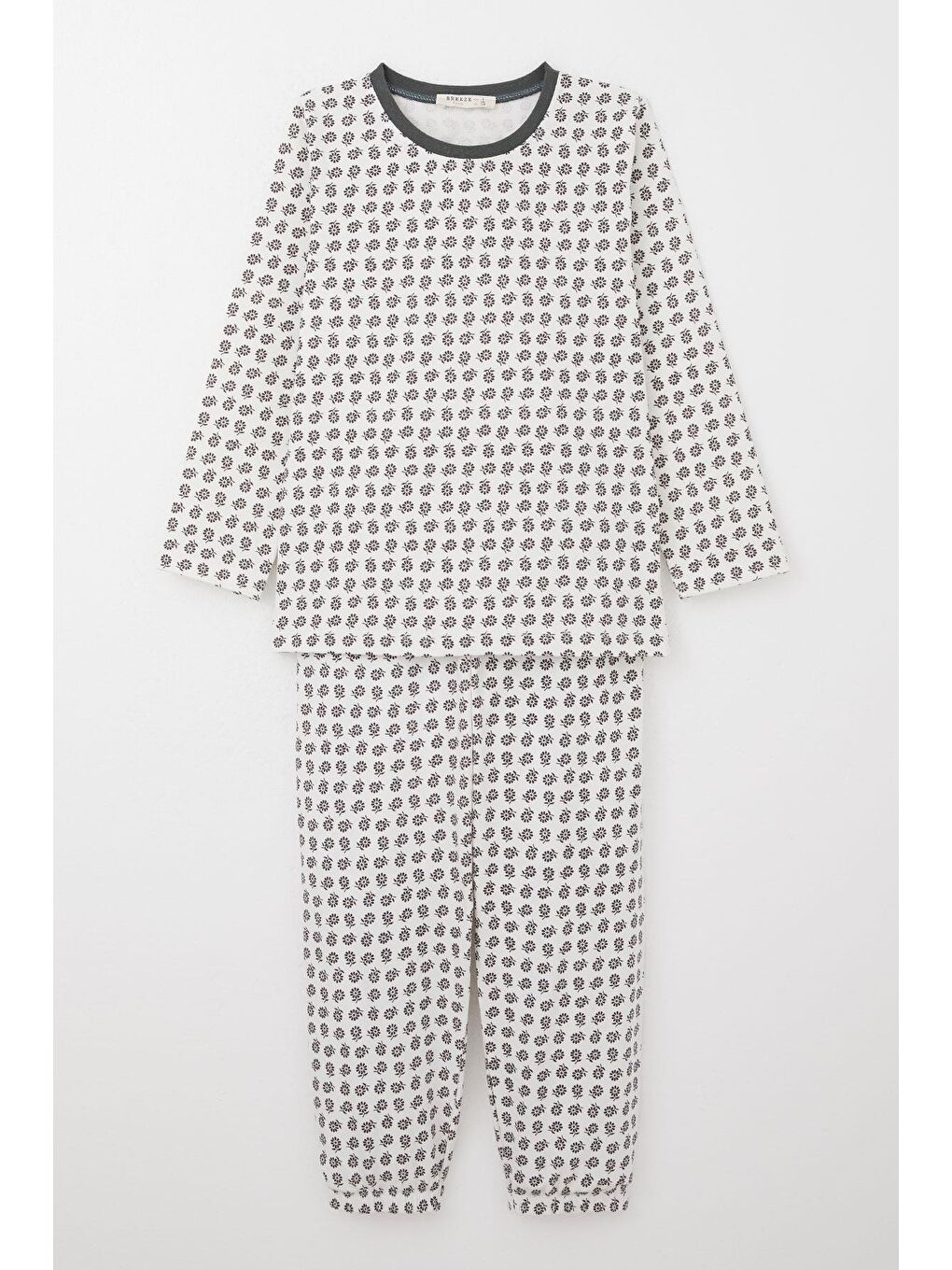 Kız Çocuk Pijama Takımı Papatya Desenli Ekru (4-5 Yaş)