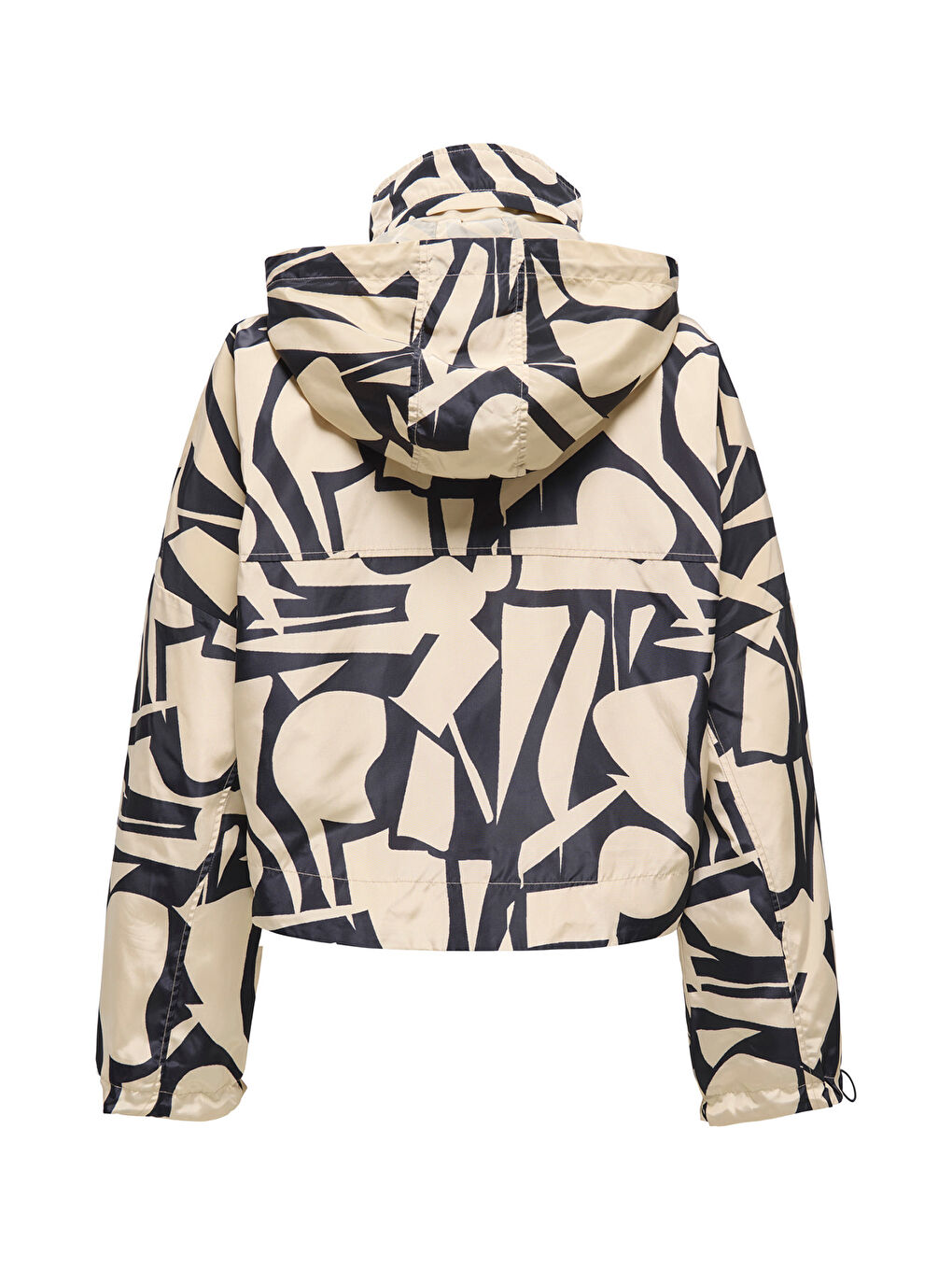 Bej Onlbetty Relaxed Fit Desenli Kapüşon Yaka Kadın Mont 15281509-6