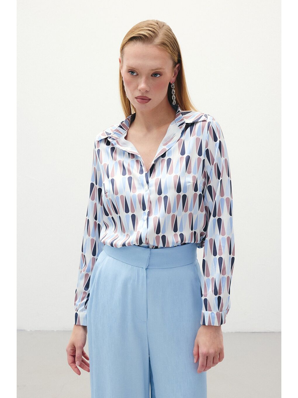 Düz Klasik Gömlek - Bebe Mavi-3