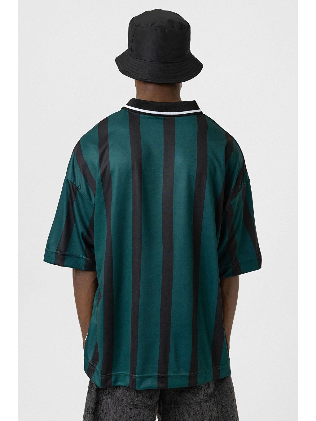 Yeşil Oversize Baskılı Forma Tişört Nefti-3