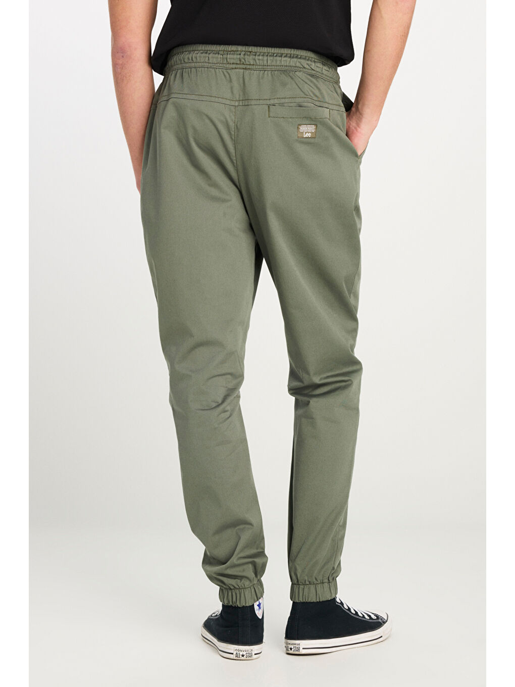 Regular Fit Normal Kesim Ribanalı Paça Pamuklu Haki Jogger Pantolon-3