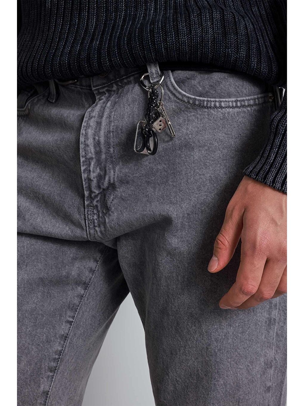 Erkek Boyfriend Fit Jean Pantolon Açık Gri-2