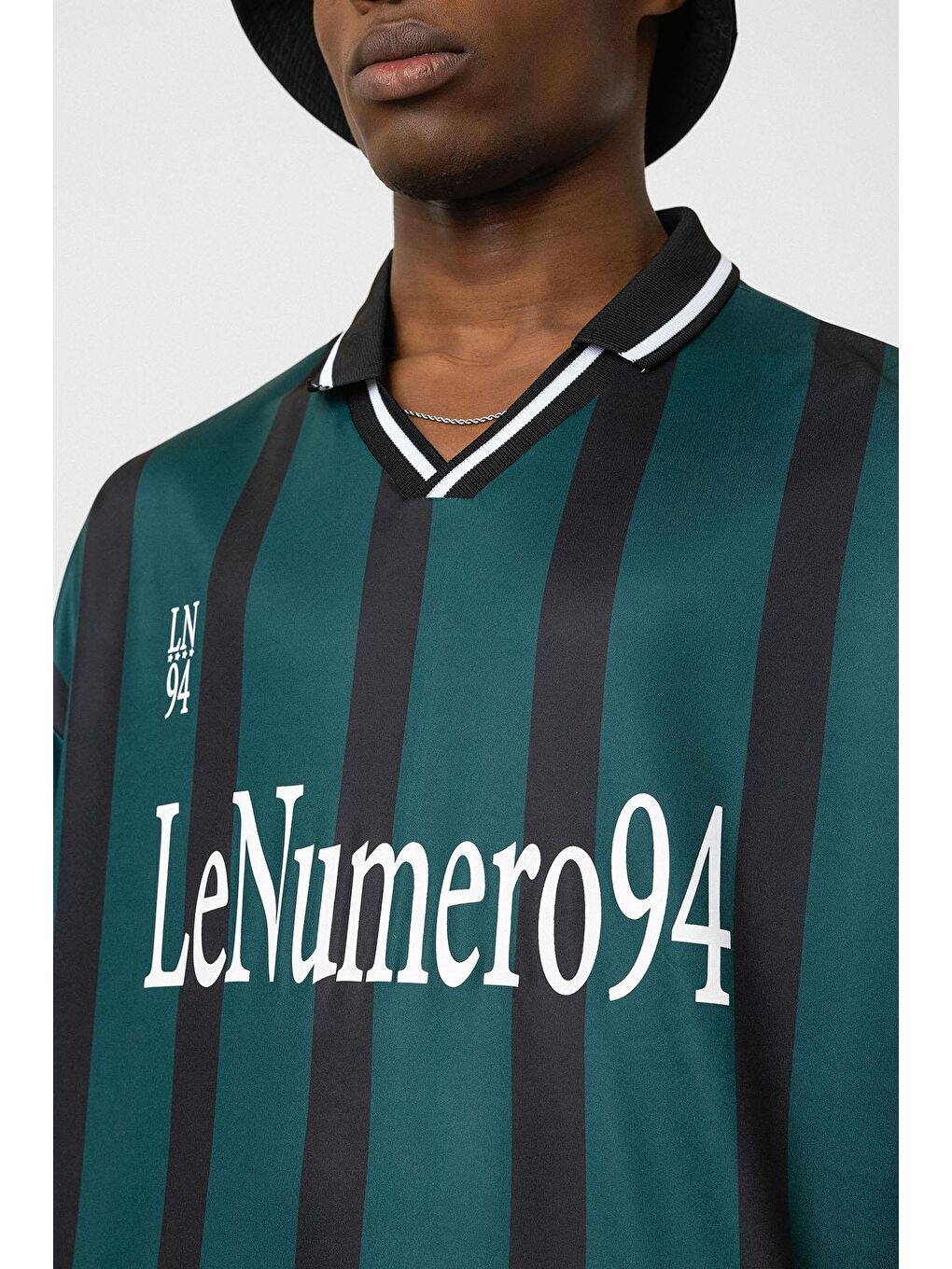 Yeşil Oversize Baskılı Forma Tişört Nefti-5